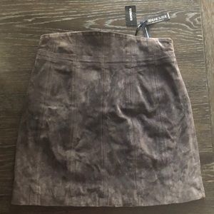 Express gray suede mini skirt